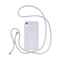 UEEBAI ケース 対応 iPhone XR 対応 ケース ストラップ付きケース リキッドシリコンケース 肩がけ 首掛け 紐付き 斜めかけ 縄掛けケース 薄型 軽量 耐衝撃 長さ調整可能 取り外し可能ケース ネックストラップ ショルダーカバー 落下防止  0