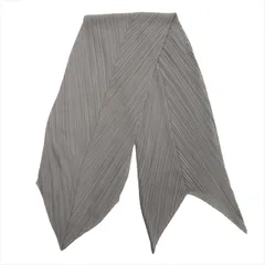 プリーツプリーズ PLEATS PLEASE イッセイミヤケ ISSEY MIYAKE プリーツ加工 ストール マフラー ショール ジグザグデザイン グレー レディースのサムネイル
