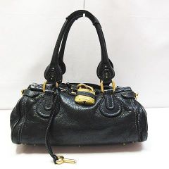 ●Chloe クロエ パディントン レザー ショルダーバッグ トートバッグ 肩掛け 3S0645-7A733 保存袋付き ブラック 黒 レディース D203B ★3838