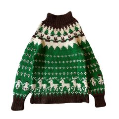 COWICHAN KNIT BROWN/GREEN