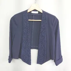 ◇ ⊇ CECIL McBEE セシルマクビー レース 長袖 ジャケット サイズM ネイビー レディース E  【1409240040002】