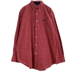 CHAPS 長袖 チェックシャツ L レッド イエロー マルチカラー チャップス ボタンダウン 古着卸 アメリカ仕入 a701-5136のサムネイル