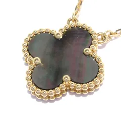 グレーマザーオブパール ロングネックレス ローズゴールド マジック アルハンブラ ロングネックレス、1 モチーフ 18K