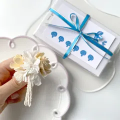 イエロー八重桜の花束❤︎ 布花ブローチ　一点物　フォーマルコーデ　母の日　ギフト　卒園式　卒業式　入園式　入学式　お呼ばれ　結婚式　コサージュ　北欧風　ナチュラル　小ぶり　シンプル