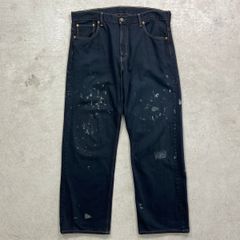Levi's リーバイス ペンキ ブラックデニムパンツ ワイドストレート 後染め メンズW37 