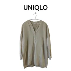 UNIQLO ユニクロ リネンブレンドスキッパーシャツ（7分袖） L ベージュ