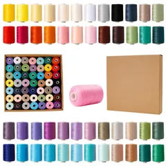 49色 ミシン糸 セット 60番 1000ヤード巻 大容量 たっぷり使える 普通地用 家庭ミシン用糸 手縫い糸