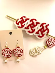 水引　髪飾り　かんざし　ピアス　イヤリング