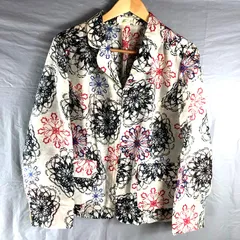 カルヴェン  CARVEN ジャケット 花柄プリント ダブルジップ テーラーカラー 日本製 ホワイト系 46サイズ 2025040100235のサムネイル