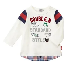 【在庫処分】SALE　mikihouse　重ね着風　長袖Ｔシャツ 子ども服 140cm　幼児　保育園　幼稚園　男の子　女の子　ロンT　お出かけ　アウトレット