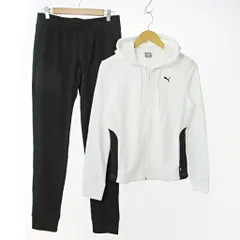 プーマ PUMA タグ付き スリムフィット スウェット セットアップ 上下 L 白 黒 0820