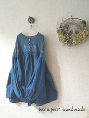 ハンドメイド　ミナペルホネンchoucho切り替えタックいっぱいプルオーバー