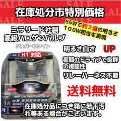 【在庫処分市】H1 5100K シルバー ホワイト ヘッドライト ハロゲンバルブ  （ミラリード）（S94）