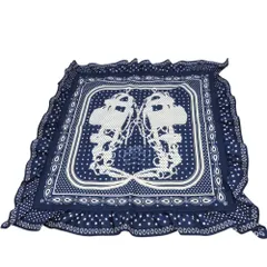 ≪値下げ≫【中古】HERMES エルメス カレ70 ブリッド・ドゥ・ガラ・バンダナ・ドット マリン・フォンセ×黒 シルク ネイビー 未使用 A2404249 【無料ギフトラッピング承ります】