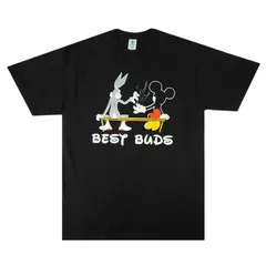 メンズ Tシャツ 　 バックスバニー&ミッキー BEST BUDS TEE Ｔシャツ ブラック 黒 キャラクター ディズニー カートゥーン 男女兼用 半袖 TSHIRTS パロディ キャラT アーティストT マリファナ 麻 巻きタバコ レディース