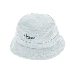 【中古】シュプリーム Supreme 2024年春夏 Coated Denim Crusher デニム クラッシャー ハット ホワイトxネイビー【サイズS/M（58cm）】【メンズ】