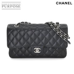 新品同様 シャネル CHANEL マトラッセ 25 チェーン ショルダー バッグ キャビアスキン ブラック A01112 シルバー 金具 ココマーク 90267132