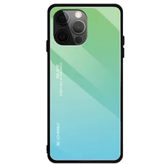 iPhone14 Pro Max ケース アイフォン14 プロマックス  グラデーション ハイブリット ケース 【Color】 グリーン・スカイ