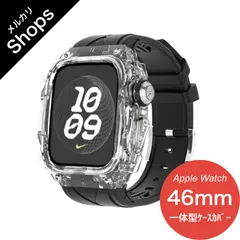 【Apple Watch Series 11/10・46mm】バンド アップルウォッチ カバー ベルト シリコン ステンレス ケース 一体型 スポーツ セット 防水 おしゃれ 高級 メンズ  フル クリア（クリア/ブラック）❶