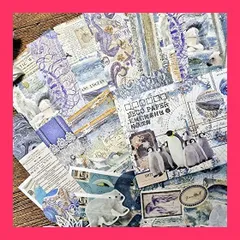 ★スタッフおすすめ★コラージュ 素材 シール 詰め合わせ フレークシール Ta Merry デザインペーパー 手帳シール ステッカー パック 100枚 セット 大容量 レトロ 背景紙 ペーパー 沢山 おしゃれ かわいい ヴィンテージ クラシ