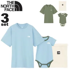 送料無料 ノースフェイス 大人用Tシャツ ベビーロンパース セット メッシュポーチ入り THE NORTH FACE レディース メンズ 赤ちゃん ユニセックスウェア ベビーウェア パパ ママ 親子 子育て オーガニックコットン プレゼント ギフト 贈り物 ブ