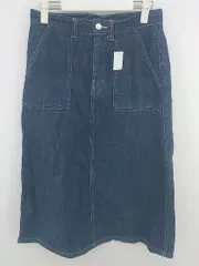 ◇ NATURAL BEAUTY BASIC デニム 膝下丈 ナロー スカート サイズ M ネイビー レディース P  【1303070002714】