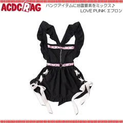ACDC RAG エーシーディーシーラグ LOVE PUNK エプロン 原宿系 原宿 ファッション 地雷系 地雷 病みかわいい 病みかわ ハート リボン パンク ブラック/ピンクのサムネイル