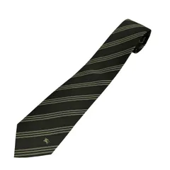 バーバリーブラックレーベル BURBERRY BLACK LABEL ロゴ刺繍 シルク100％ ストライプ ネクタイ メンズ 表記無 