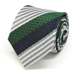 タカキュー ブランド ネクタイ シルク ストライプ柄 ライン柄 PO メンズ ネイビー TAKA Q 【中古】