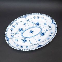 ロイヤル・コペンハーゲン ブルーフルーテッドフルレース 30cmオーバルプレート