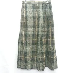 ◇ ⊇ AMERICAN HOLIC アメリカン ホリック チェック柄 ロング フレア スカート サイズF カーキ系 レディース E  【1409240018872】