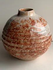 小栗正男作 粉引遊大鉢美濃焼