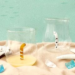 単品 チンアナゴ ニシキアナゴ グラス コップ タンブラー 海洋生物 キッチン小物 かわいい 雑貨 オブジェ フィギュア 装飾 DECOLE 送料無料