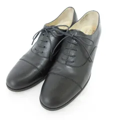 美品 MARGARET HOWELL idea マーガレットハウエル レザー レースアップ ドレスシューズ サイズ24.5cm ブラック レディース 古着 中古 USED