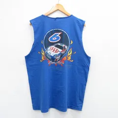 XL/古着 ノースリーブ Tシャツ メンズ NASCAR レーシングカー クルーネック 青 ブルー 25jul10 中古