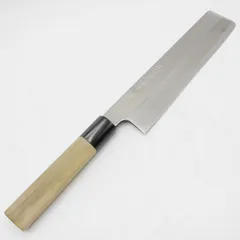 極美品 本鍛錬 堺一文字光秀 全長31cm 刃3.6cm 重約120g送料無料 堺一文字光秀 白鋼 鍛 霞研 出刃包丁