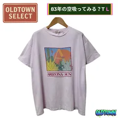 ミラー Tシャツ L相当 パープル ヴィンテージ 1983年製 80s USA製 コピーライト MILLER フェード ピンク パープル ビンテージ ボックスシルエット 風景 アート アリゾナ ARIZONA SUN 雰囲気系 BORO 古着 K306
