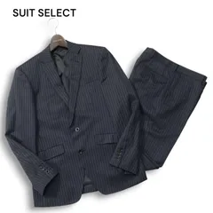 SUIT SELECT スーツセレクト 通年 背抜き★ ストライプ スーツ セットアップ Sz.A5 メンズ ネイビー ビジネス