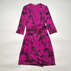 美品 DIANE von FURSTENBERG ダイアンフォンファステンバーグ ラップワンピース ドレス ピンク シルク