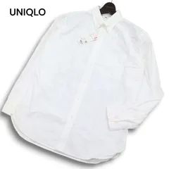 【新品 23SS】 UNIQLO ユニクロ 通年★ オックスフォード ボタンダウン シャツ Sz.L メンズ 白 未使用