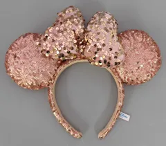 【中古】アクセサリー(非金属) ミニーマウス(リボンふっくら) スパンコールカチューシャ(ピンクゴールド) 「ディズニー」 東京ディズニーリゾート限定