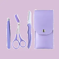 【特価商品】nalaina 眉毛セット 眉毛剃り (3点セット) 眉用キット 眉毛 はさみ 眉毛カット 眉毛ハサミ 櫛付き 毛抜き 眉メイクアップ道具 ステンレス製 収納袋付き レディース メンズ