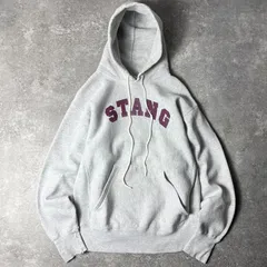 90s Lee カレッジ プリント RWタイプ スウェット フード パーカー L / 90年代 オールド 霜降り グレー リー リバース