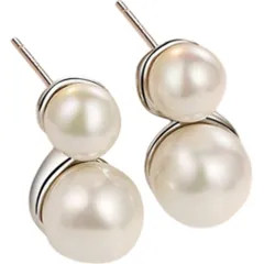 ☆ シルバー ☆ ピアス パール 2連 パール ピアス パールピアス 耳飾り アクセサリー シンプル 大人っぽい 上品 きれいめ おしゃれ かわいい 結婚式 二次会 入学式 卒業式 入園式 卒園式 フォーマル 冠婚葬祭 贈り物 女性 レディースアクセサリー