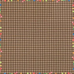 【在庫処分】ミニカットクロス ドール用 シーチング 千鳥 生地 巾31cm×32cmカット BR ラシックドール ブラウン 清原(KIYOHARA) LCDF-06MC
