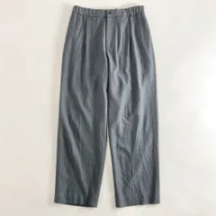 56b12 《美品》 日本製 ATON エイトン 22AW SHRINK FLANNEL スラックスパンツ イージースラックス サイズ6 グレー ウール100％ メンズのサムネイル