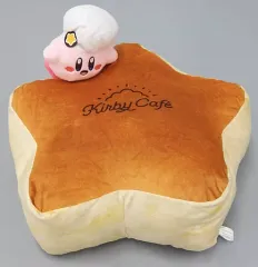 クッション・抱き枕・本体　カービィ ふわふわワープスターパンケーキ クッション 「一番くじ 星のカービィ Kirby Cafe」 ラストワン賞 中古】クッション・抱き枕・本体 カービィ ふわふわワープスター