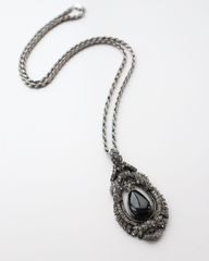 black×silver super chunky giragira charm vintage necklace Y2K 黒 × シルバー チャンキー チャーム ヴィンテージ スクリュー ネックレス