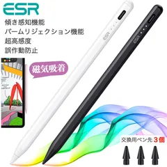 ESR iPad A16 Air13/Air11 Pro11/13/12.9 第10/9/8/7世代 mini7 mini6 傾き感知機能 スタイラスペン パームリジェクション機能付 タッチペン Air5/4/3 mini5
