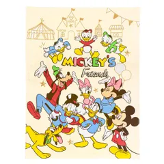 【数量限定】ベビー タオルケット 85×115cm Disney doudou ミッキー＆フレンズ 表側ガーゼ 裏側パイル地 un 綿100% クリーム NZ1810-MK